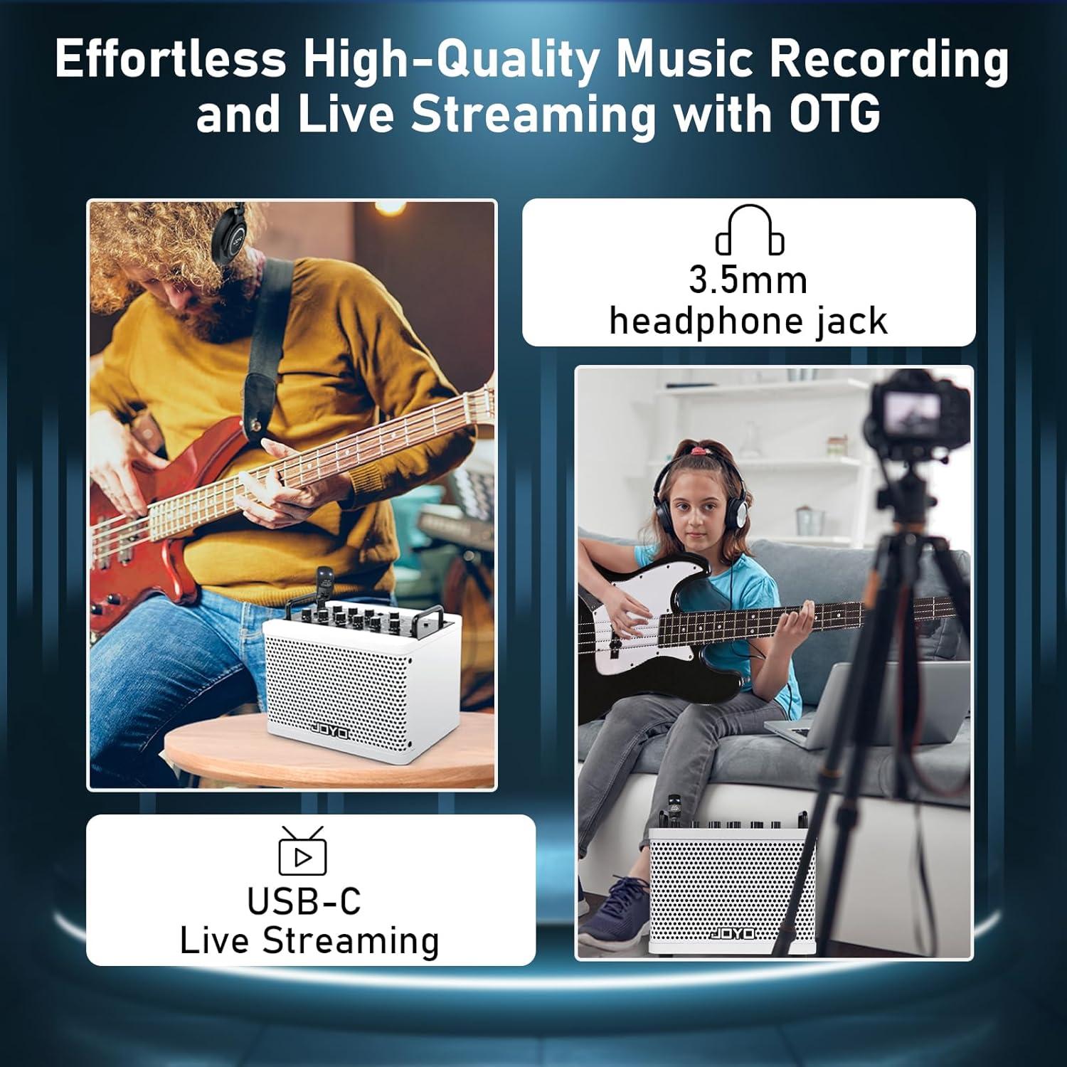 Amplificador de Bajo JOYO DC-15B 15W Bluetooth Portátil