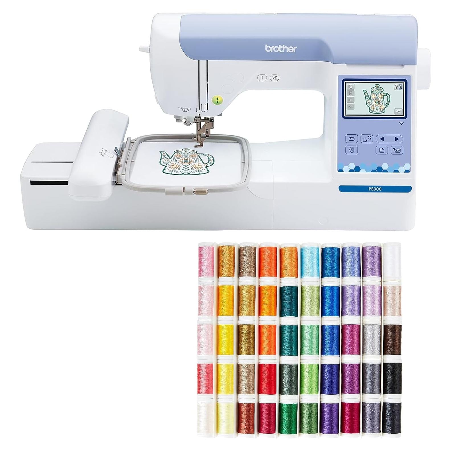 Máquina de Bordar Brother PE900 con WLAN y Hilo 50 Colores
