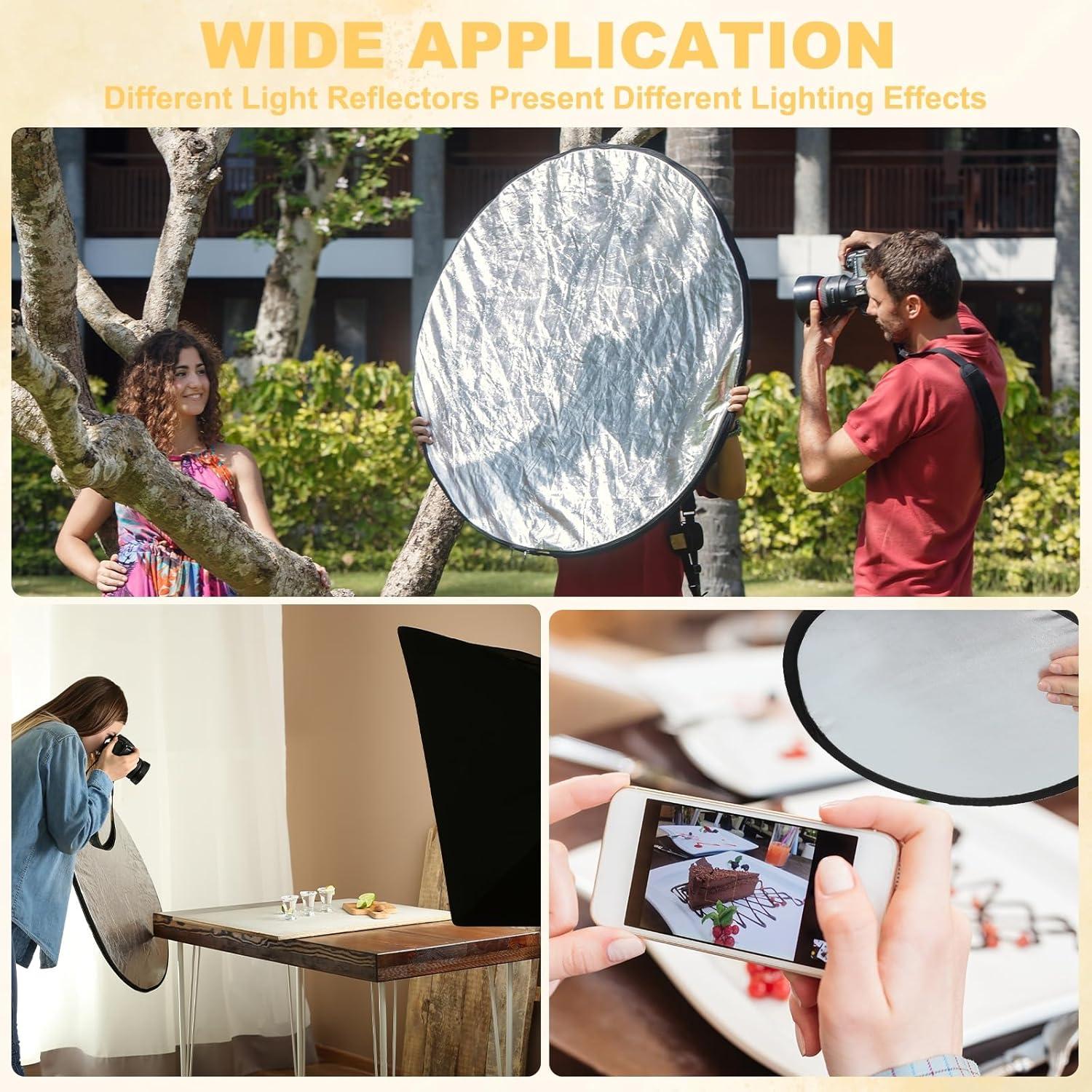 Reflector de Fotografía 30cm 2 en 1 PATIKIL Dorado/Plata