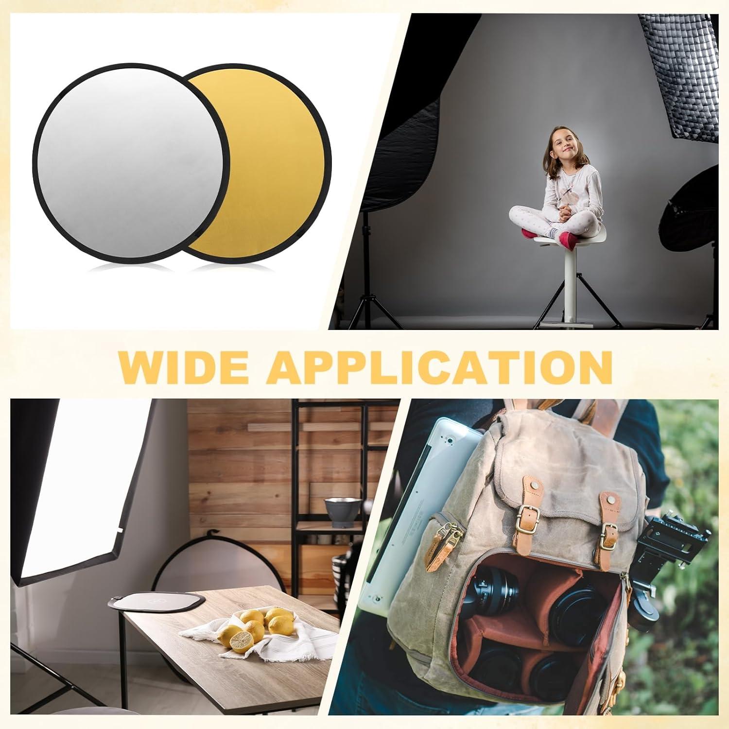 Reflector de Fotografía 30cm 2 en 1 PATIKIL Dorado/Plata