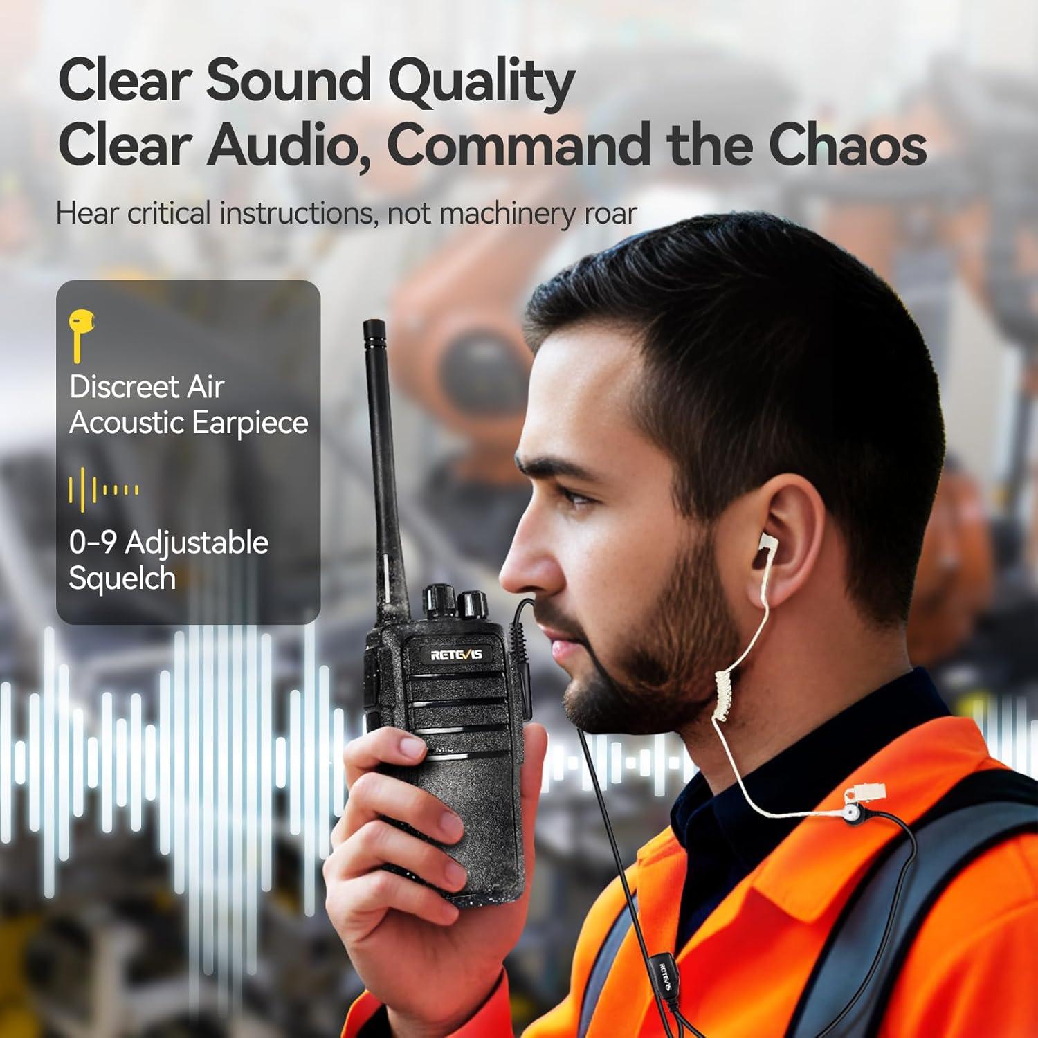 Walkie Talkies Retevis RT21 con Auricular y Batería 1100mAh