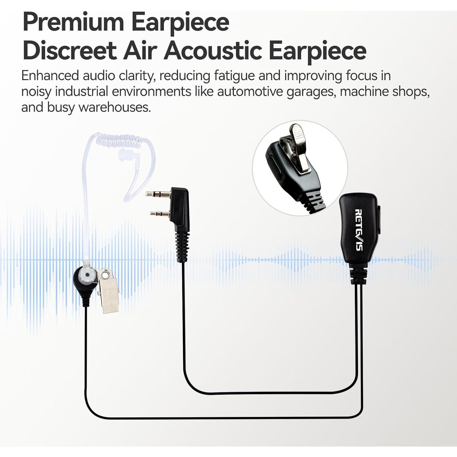 Walkie Talkies Retevis RT21 con Auricular y Batería 1100mAh