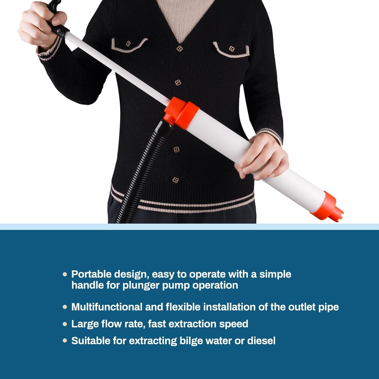 Bomba de Achique Manual Xztrdi para Barcos y Kayaks 94.64 L/min