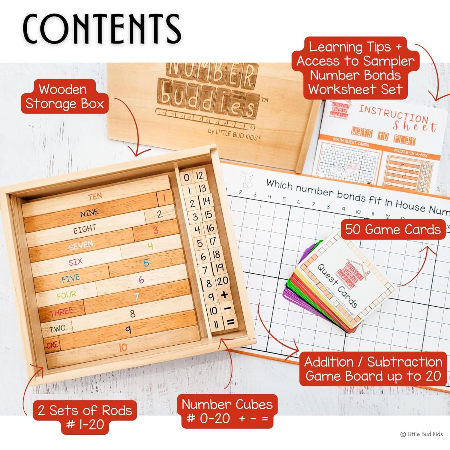 Juego de Matemáticas Montessori Little Bud Kids 98 Piezas