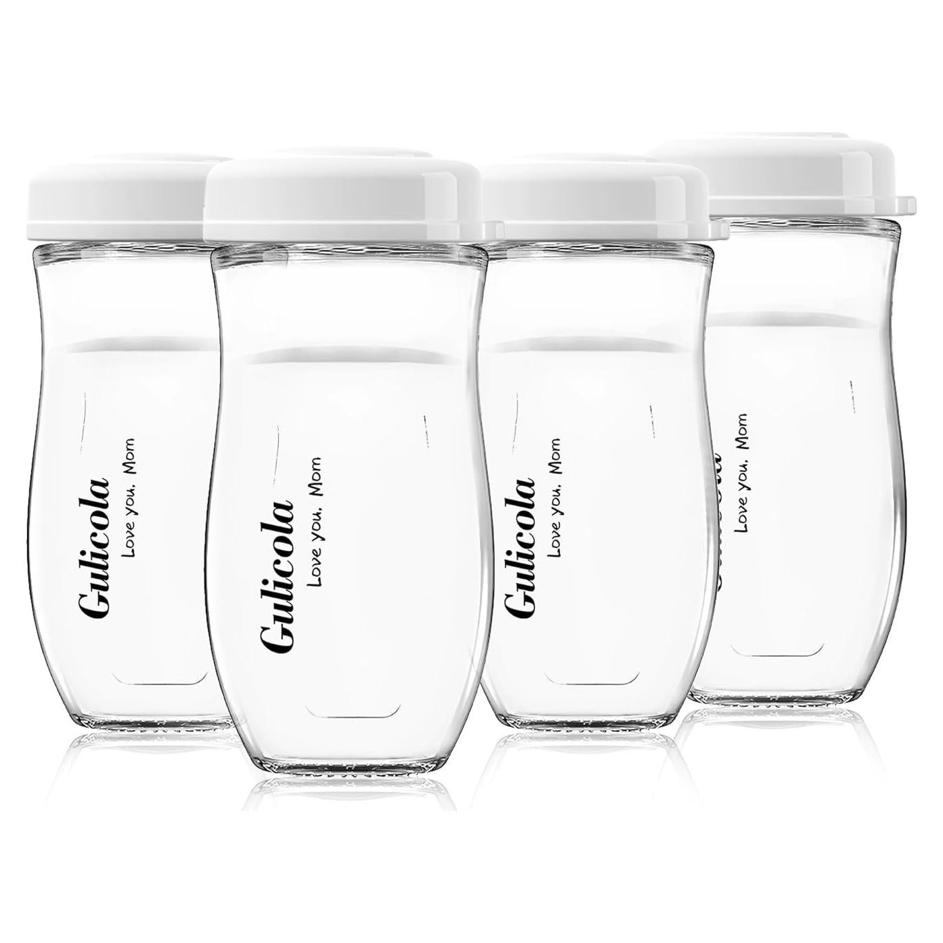 Botellas de Almacenamiento de Leche Materna de Vidrio 240ml - 4 Unidades