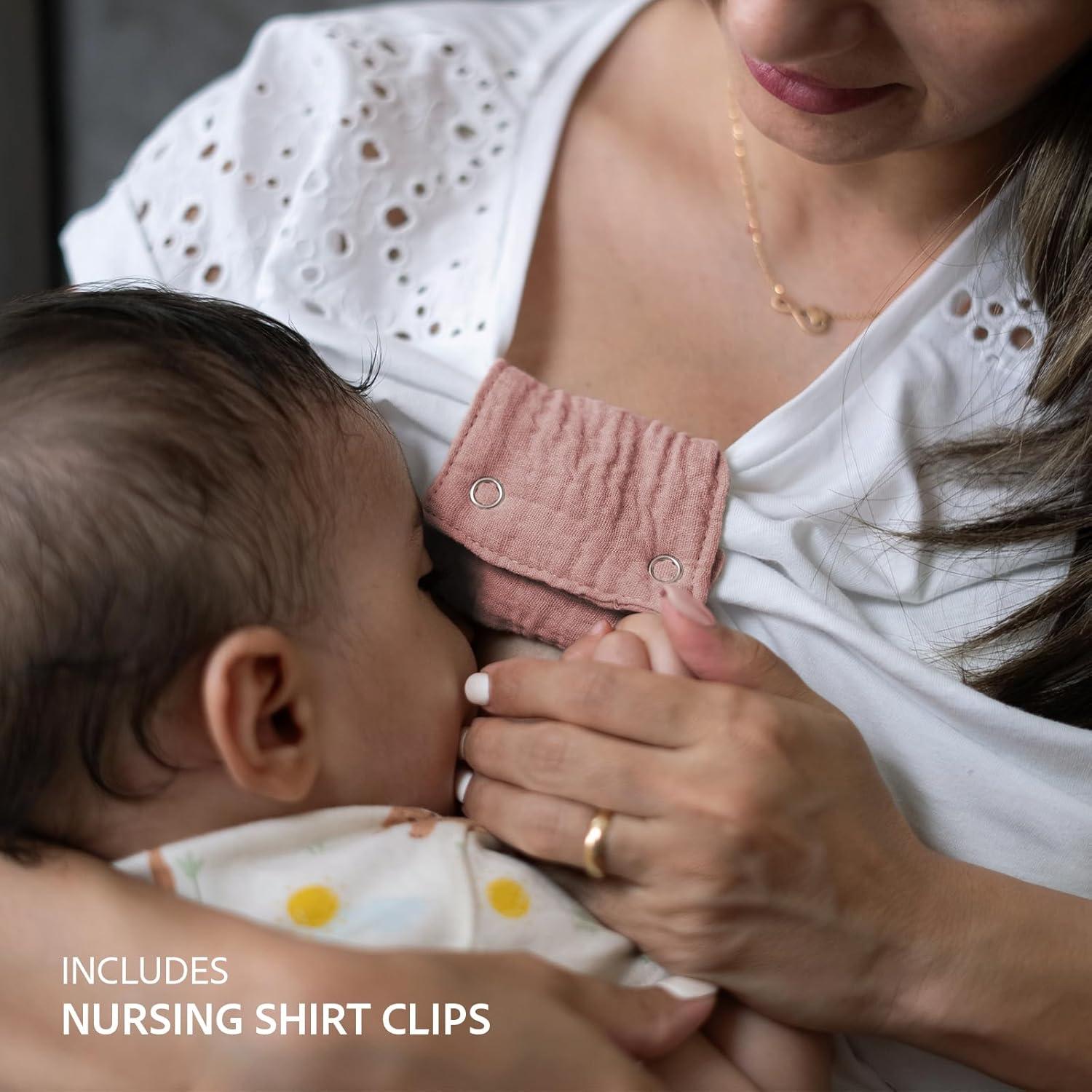 Cubierta de Lactancia Nilsa 5-en-1 Algodón Muslín Rosa