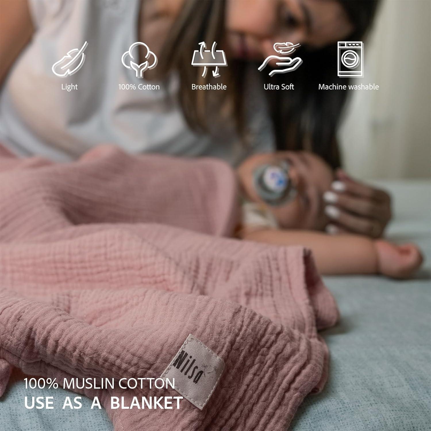 Cubierta de Lactancia Nilsa 5-en-1 Algodón Muslín Rosa