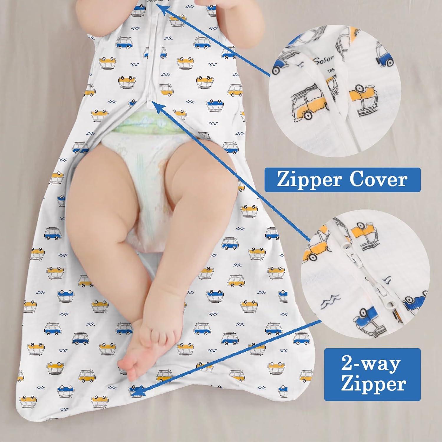 Saco de Sueño Muselina 0.5 TOG Bebé 100% Algodón Orgánico