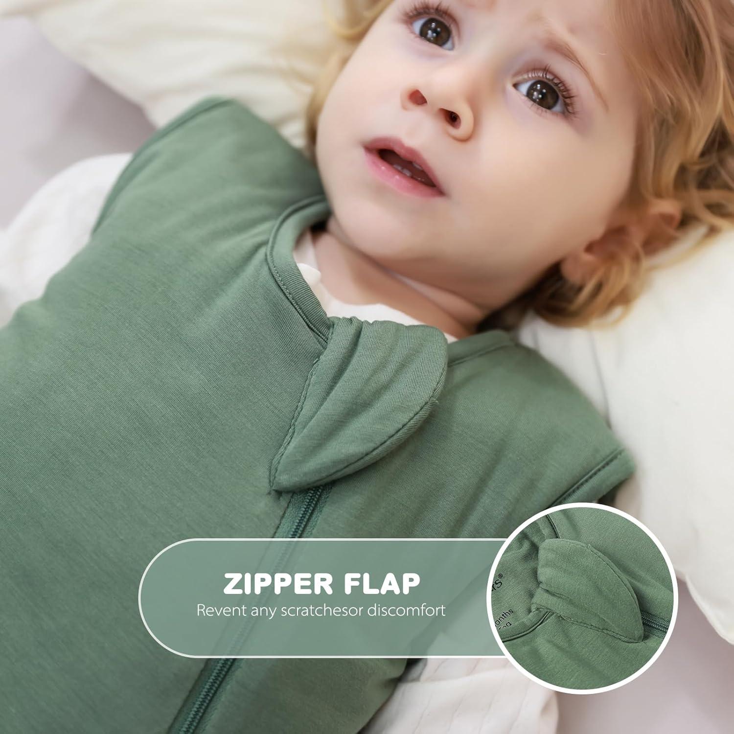 Saco de Sueño Unisex Bebés 1.0 TOG Mosebears Rayón Bambú Verde 0-6 Meses