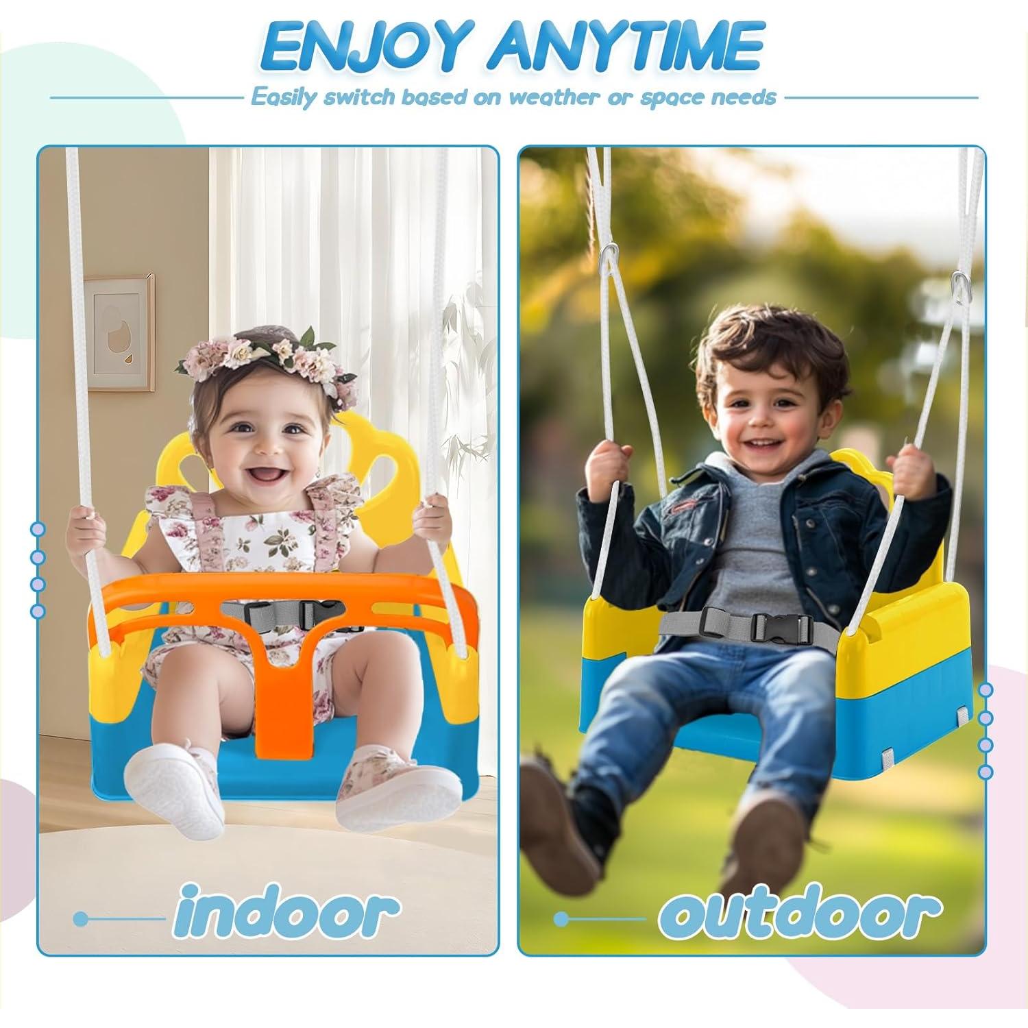 Columpio Plegable para Niños Yozoia Azul Ajustable 7.44 kg