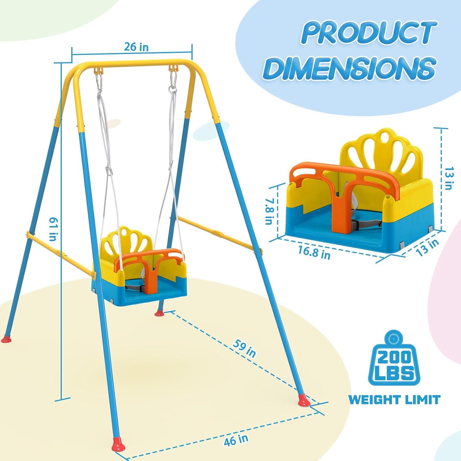 Columpio Plegable para Niños Yozoia Azul Ajustable 7.44 kg