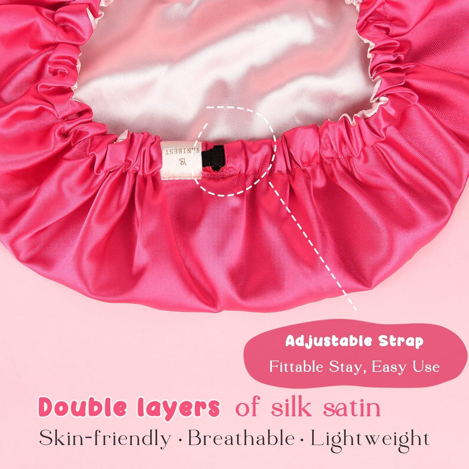 Gorro de Satén para Bebés YANIBEST 0-6 Meses Rosa Fucsia