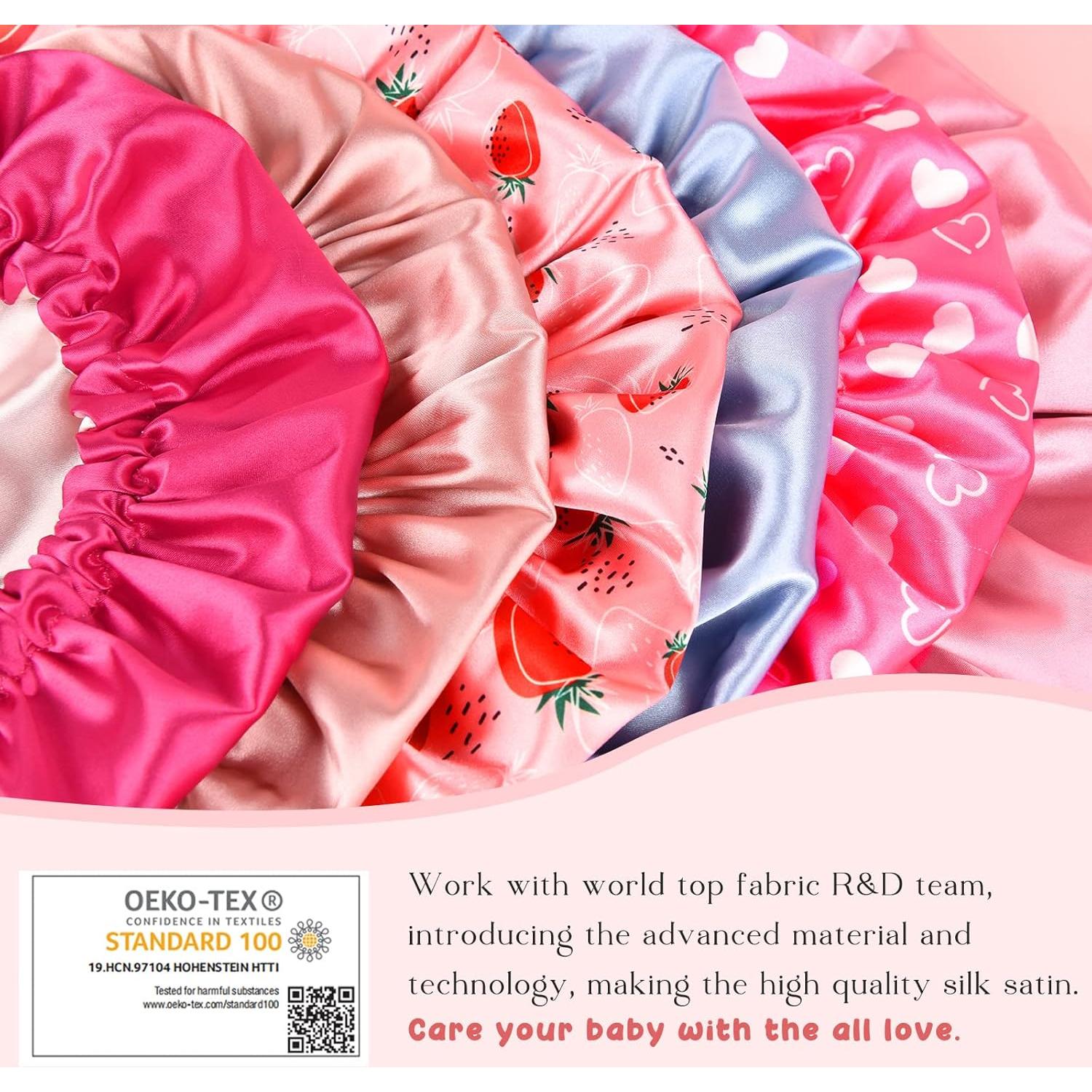 Gorro de Satén para Bebés YANIBEST 0-6 Meses Rosa Fucsia