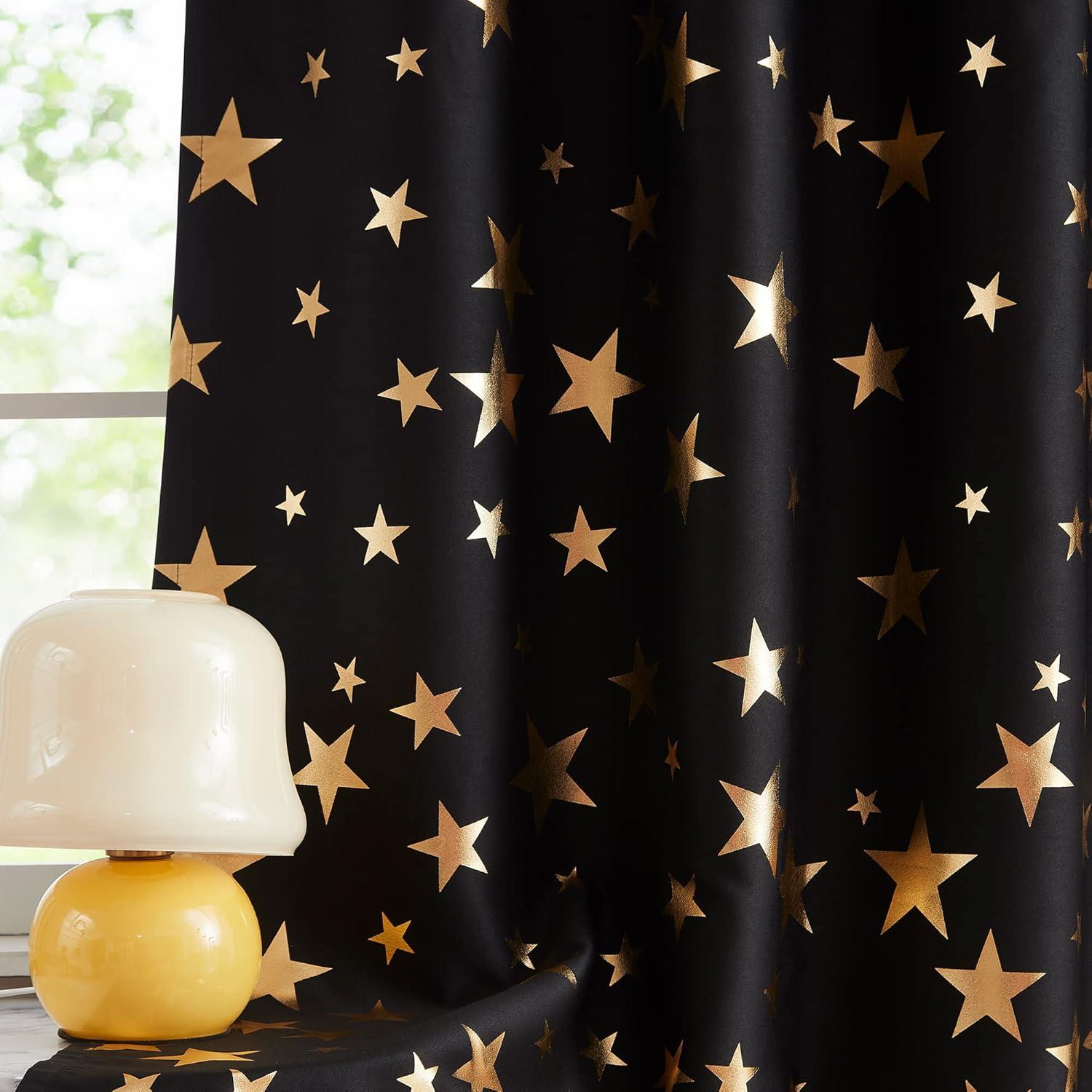 Cortinas Blackout Treatmentex Estrellas Doradas 127x160 cm