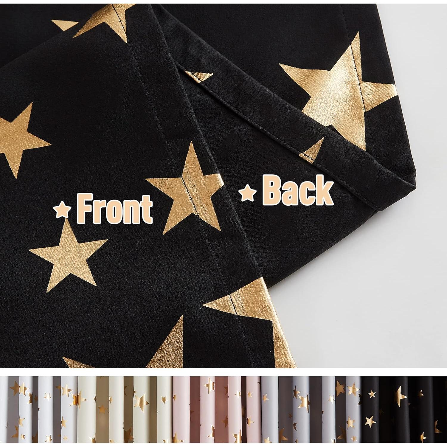 Cortinas Blackout Treatmentex Estrellas Doradas 127x160 cm