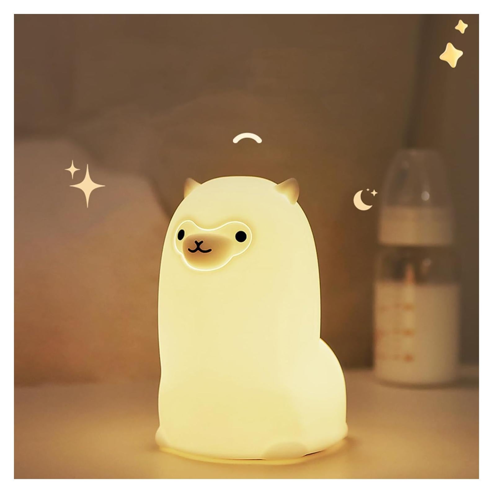 Luz Nocturna Alpaca Tremdwoto 7 Colores Táctil Recargable