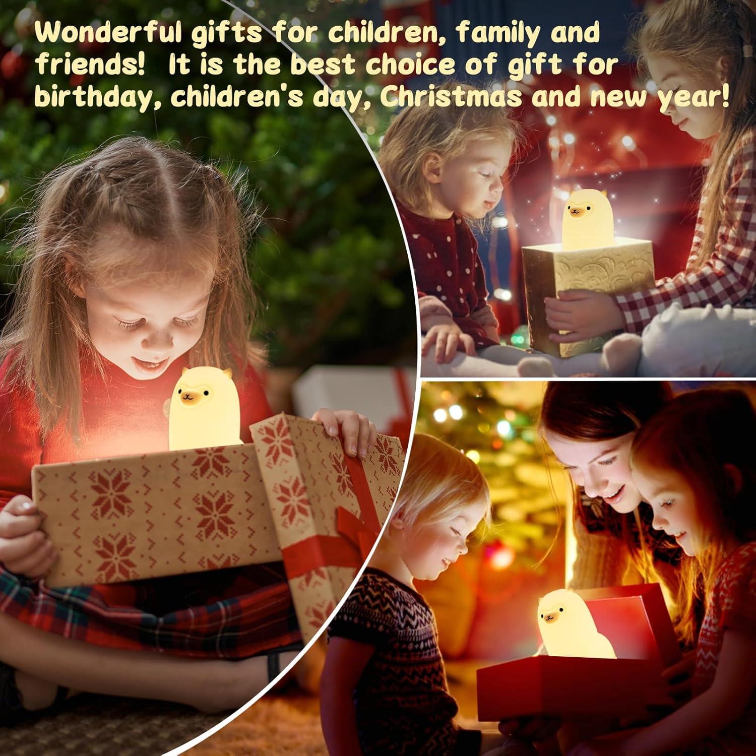 Luz Nocturna Alpaca Tremdwoto 7 Colores Táctil Recargable