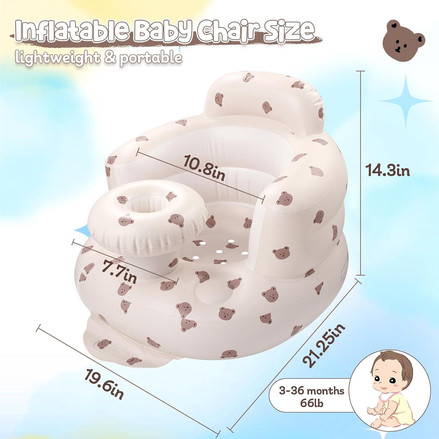 Asiento Inflable para Bebés Arscniek Beige Cabeza de Oso
