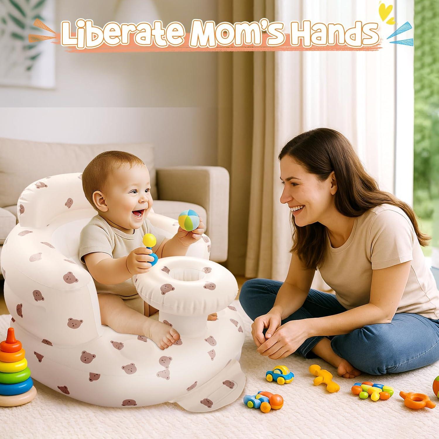 Asiento Inflable para Bebés Arscniek Beige Cabeza de Oso