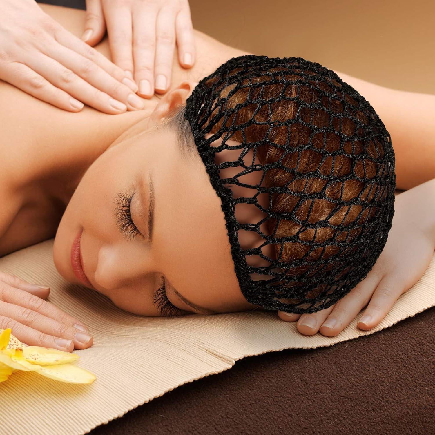 3 Gorras de Red de Cabello de Rayón Suave para Dormir - Negro