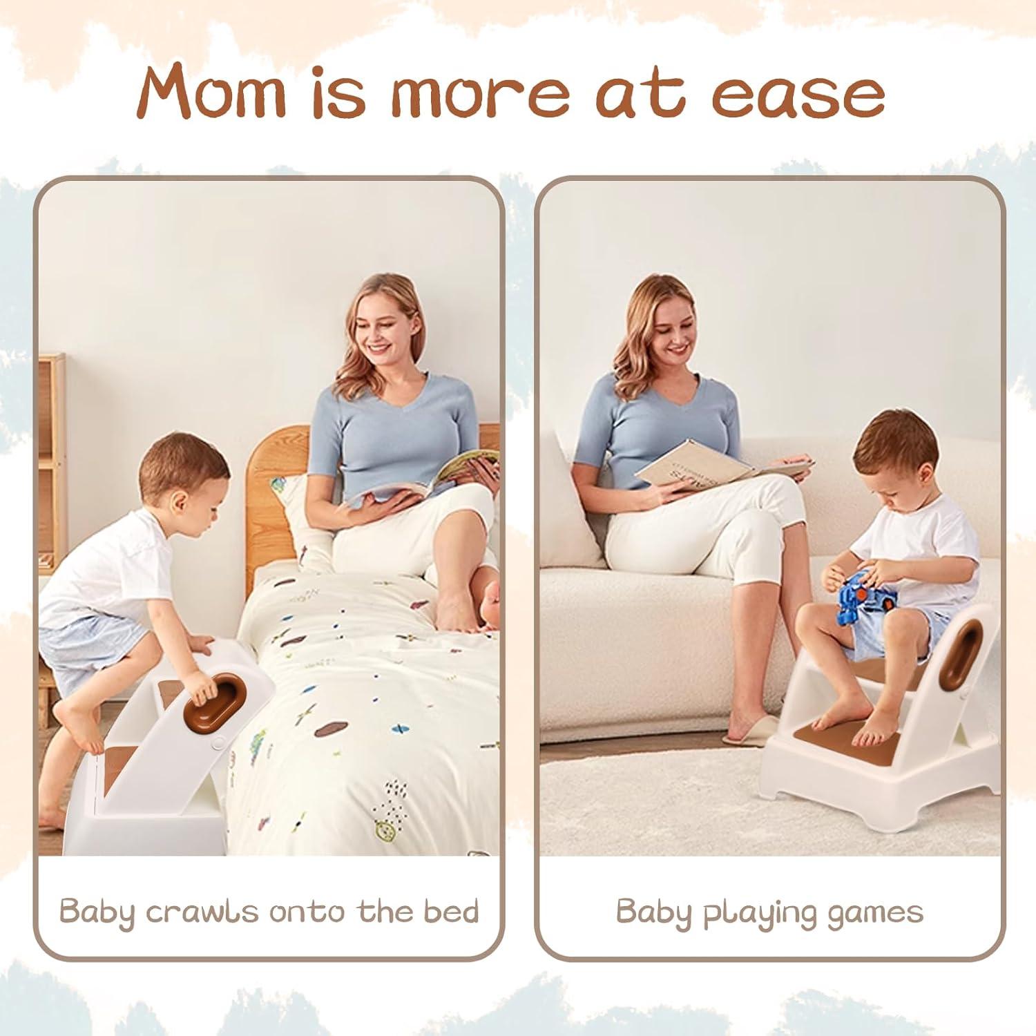 Escalera Plegable de 2 Pasos BORVSOT Antideslizante para Niños