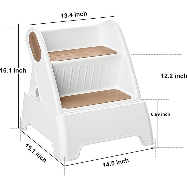 Escalera Plegable de 2 Pasos BORVSOT Antideslizante para Niños
