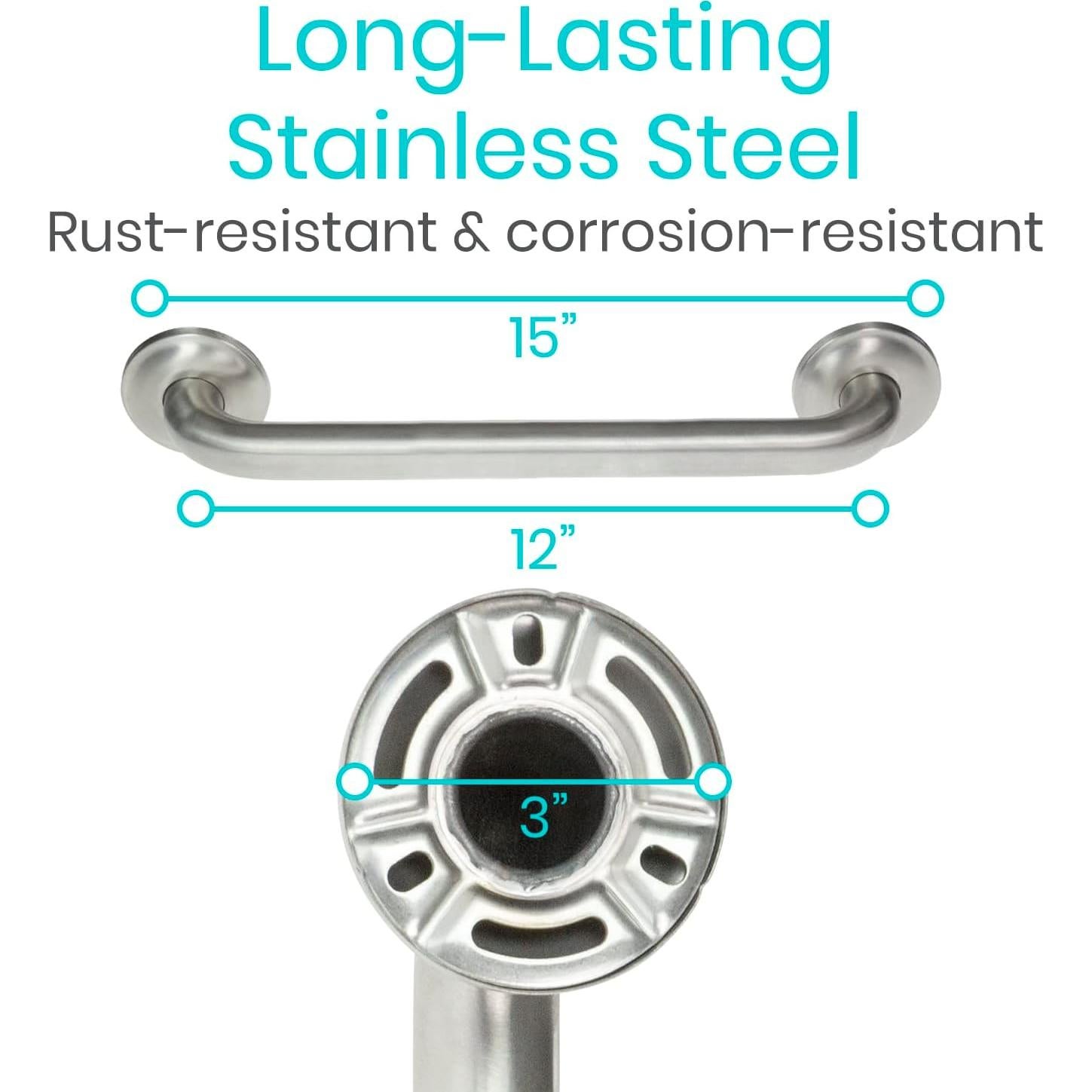 Barra de Agarre Vive Acero Inoxidable 30.48 cm 200 kg