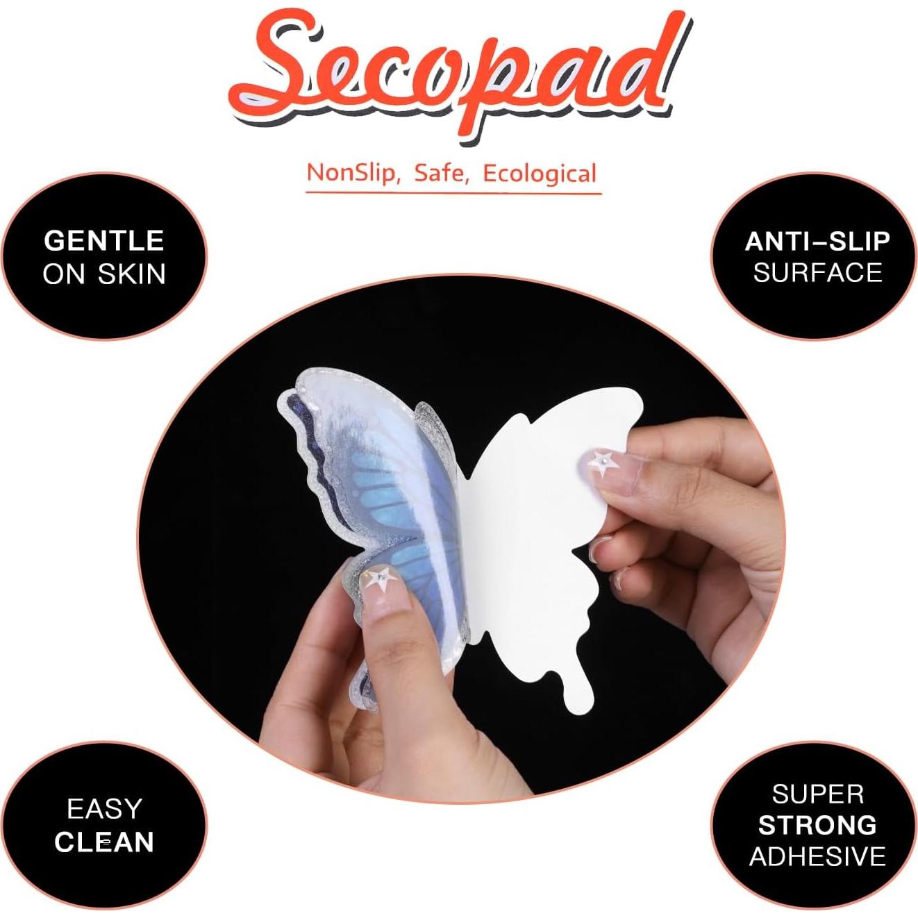 20 Calcomanías Antideslizantes Secopad Mariposa Azul 11.4x8.9cm