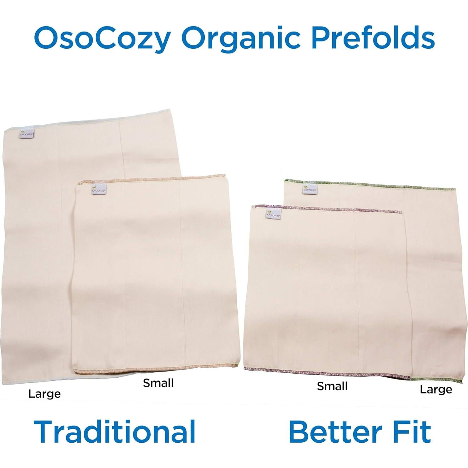 Pañales de Tela OsoCozy Algodón Orgánico 6pk - Suaves y Absorbentes
