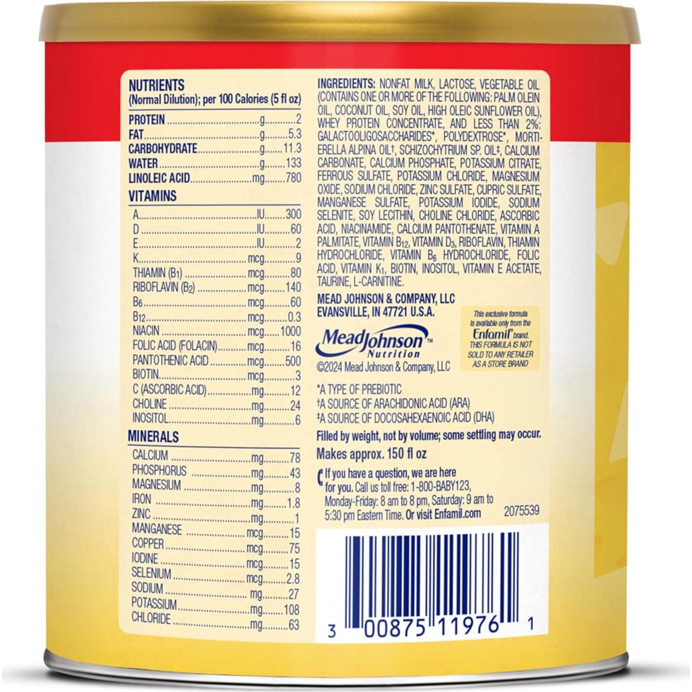 Fórmula Infantil Enfamil 600 g - Leche con DHA y Hierro