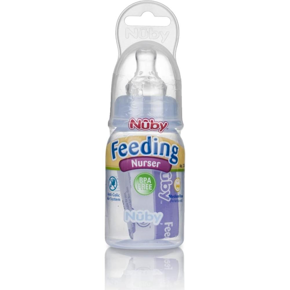 Botella Estándar Nuby Nurser 120ml Libre de BPA Colores Variados