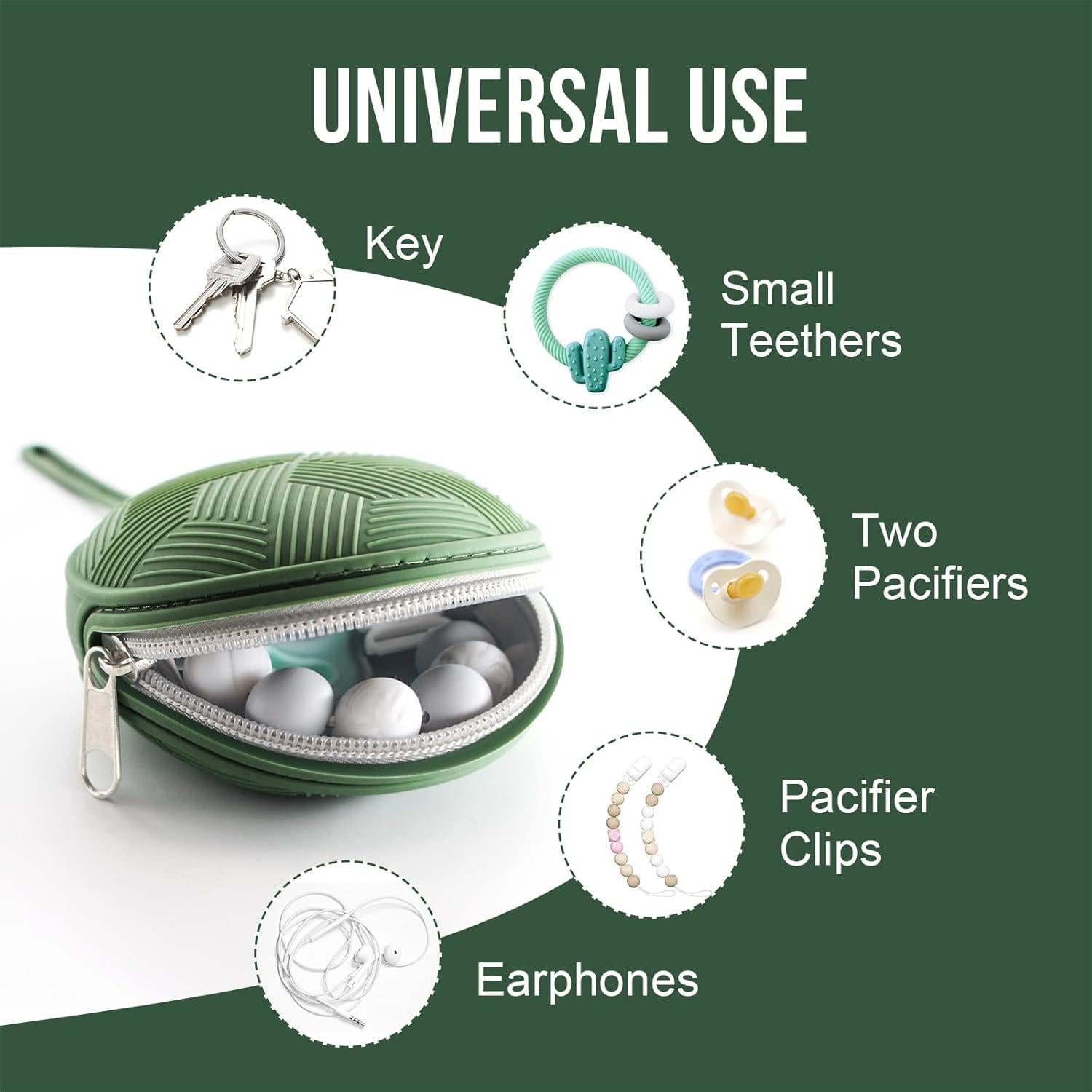 Estuche para Chupete Smlpuame 3 Pack Silicona Portátil