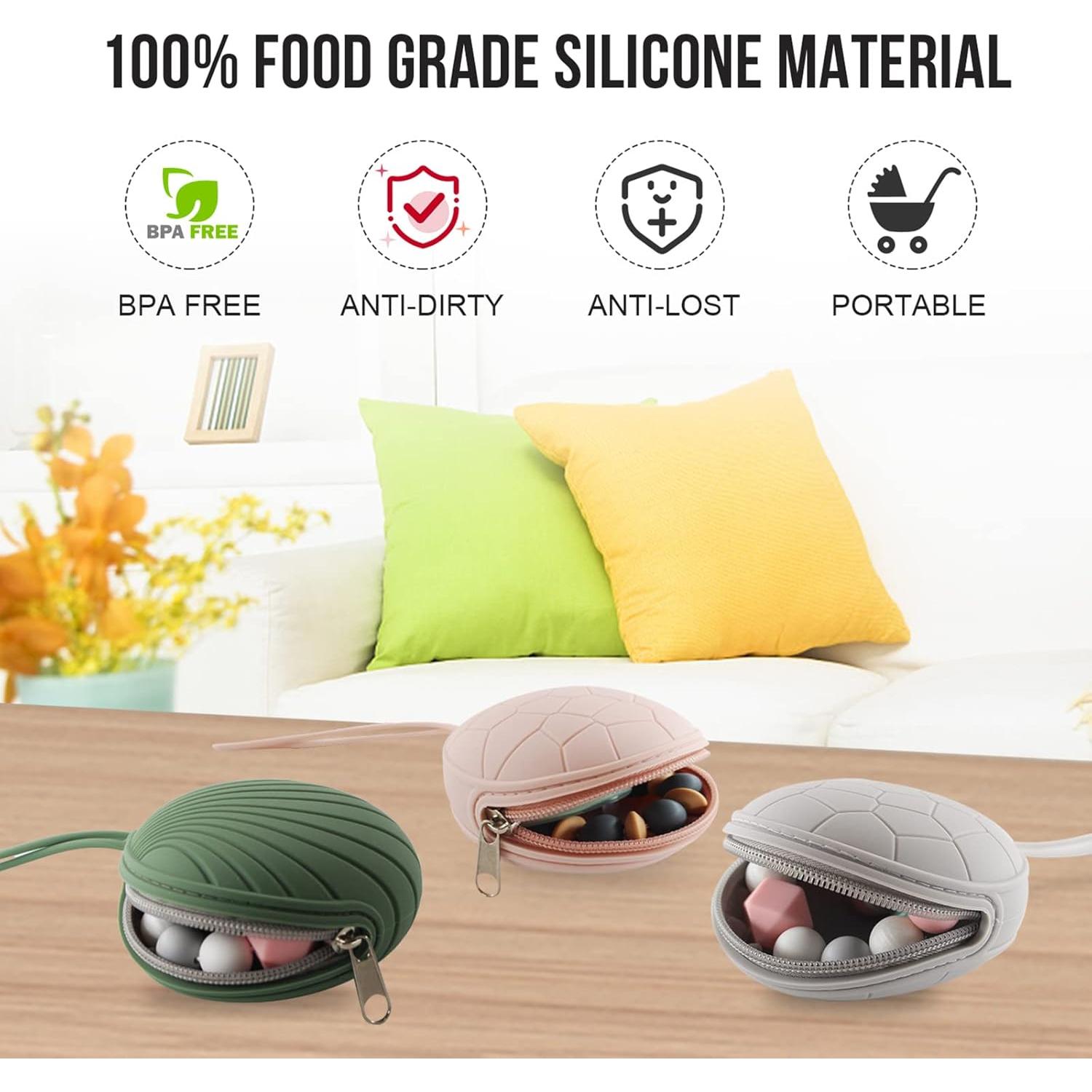 Estuche para Chupete Smlpuame 3 Pack Silicona Portátil