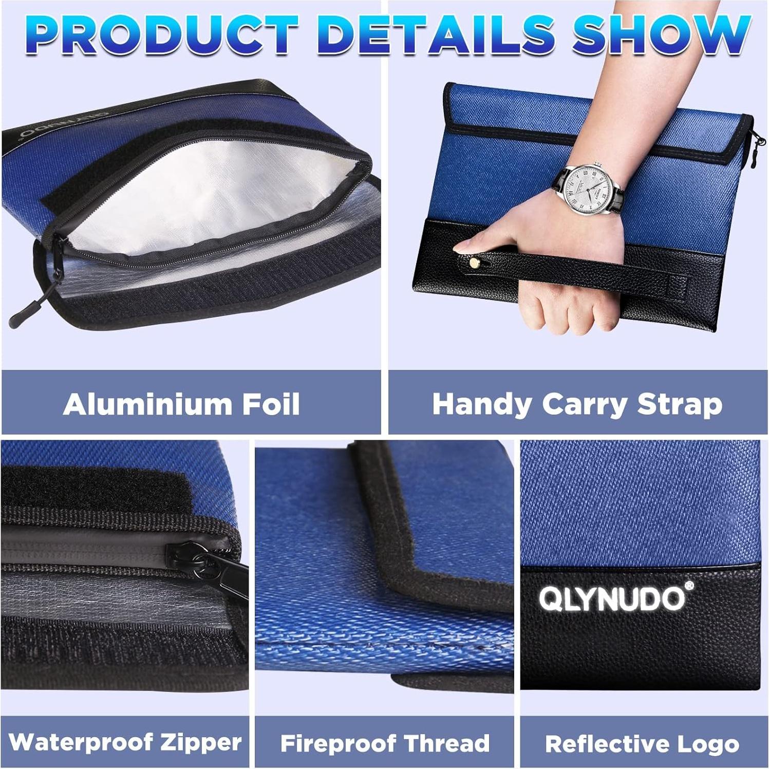 Bolsa a Prueba de Fuego QLYNUDO 27.9x19.6 cm Impermeable