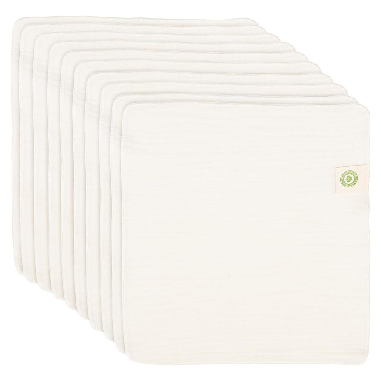 Toallitas Reutilizables de Algodón Orgánico - Paquete de 10