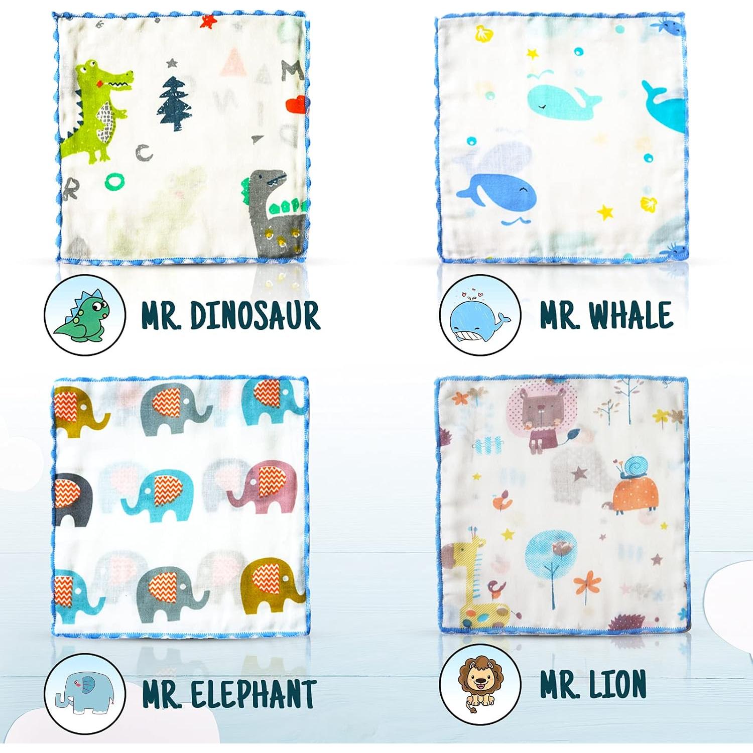 Toallitas de Muselina para Bebés Omilion 100% Algodón 12 Unidades