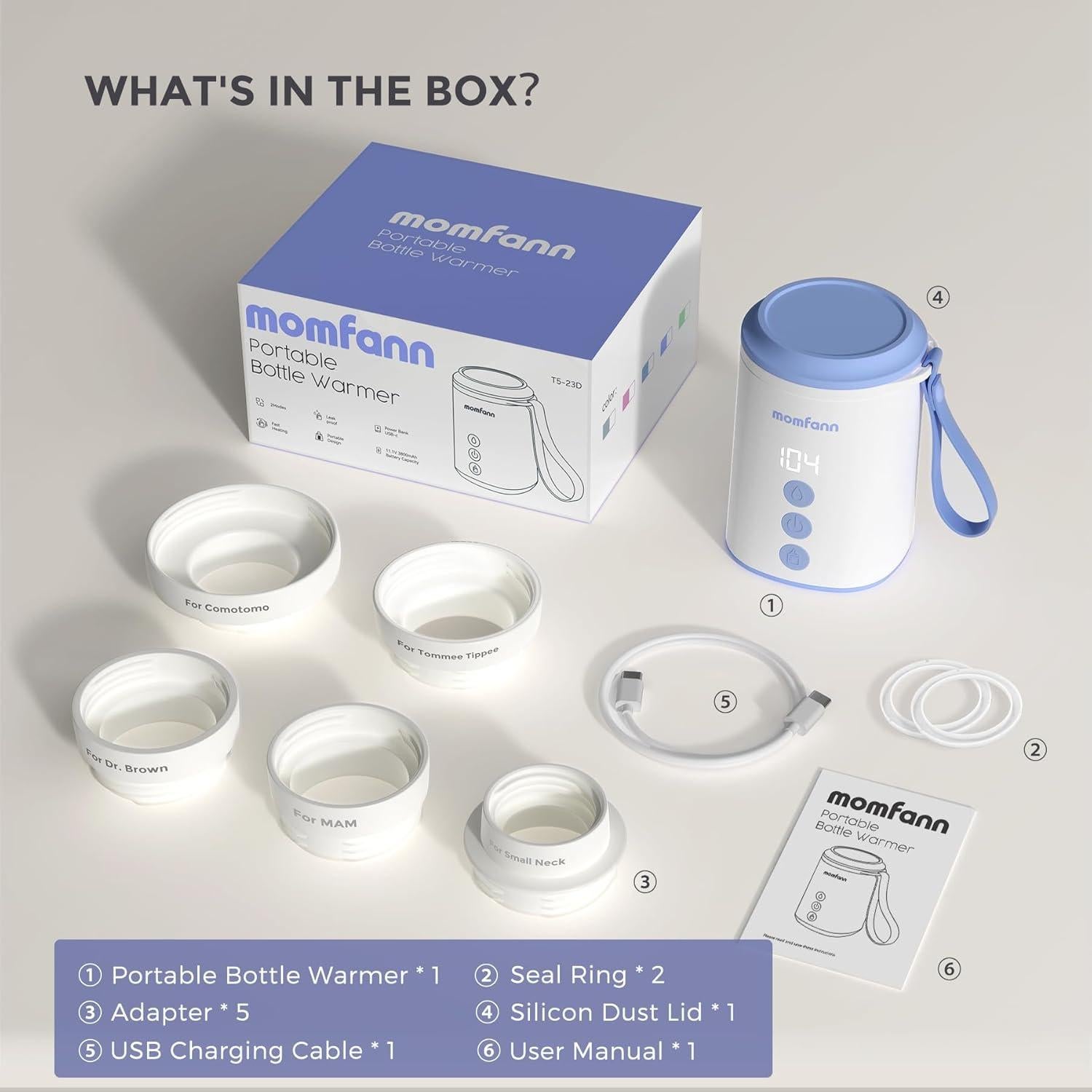 Calentador de Botellas Portátil MOMFANN T5-23D 2 Modos 0.73 kg