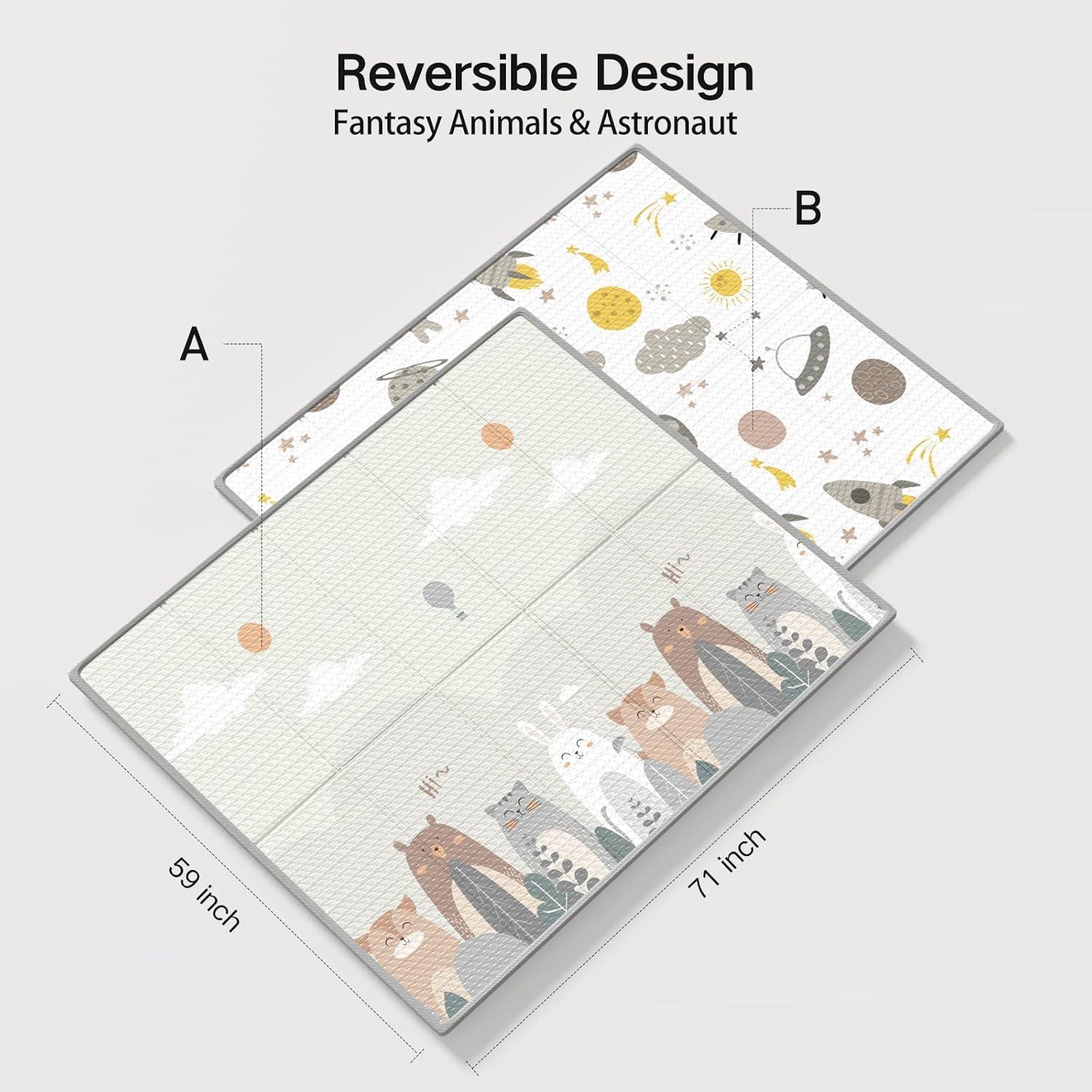 Alfombra de Juego Plegable UANLAUO 180x150 cm Impermeable