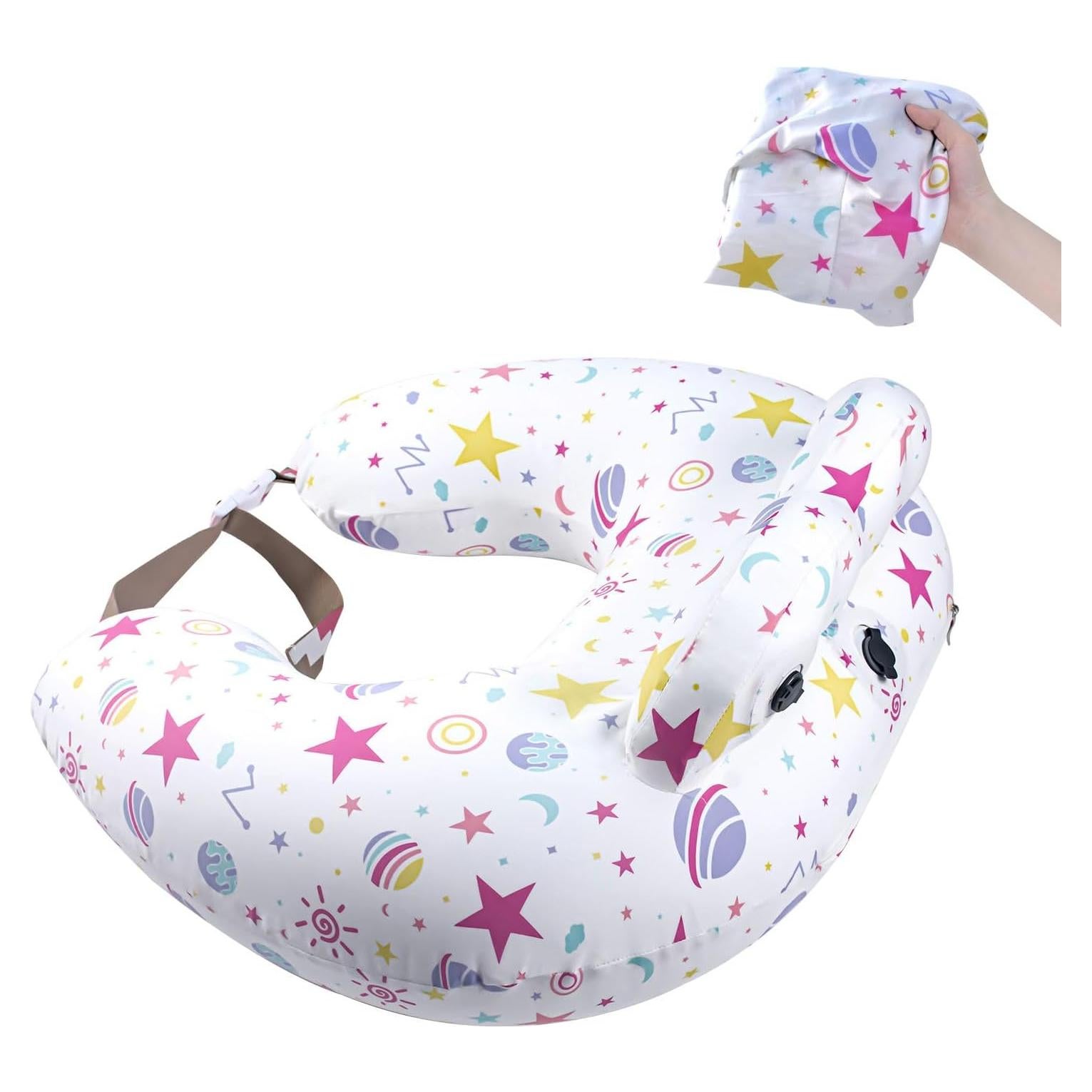 Cojín de Viaje Inflable Portabuddy para Lactancia - 2 Fundas Algodón