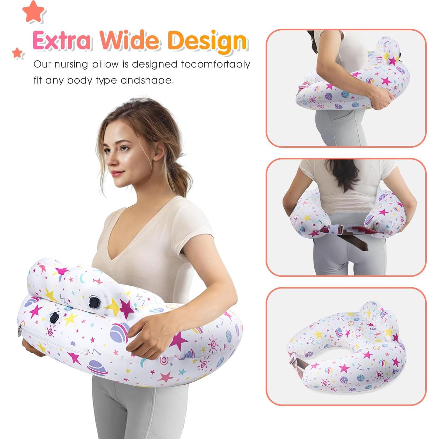 Cojín de Viaje Inflable Portabuddy para Lactancia - 2 Fundas Algodón