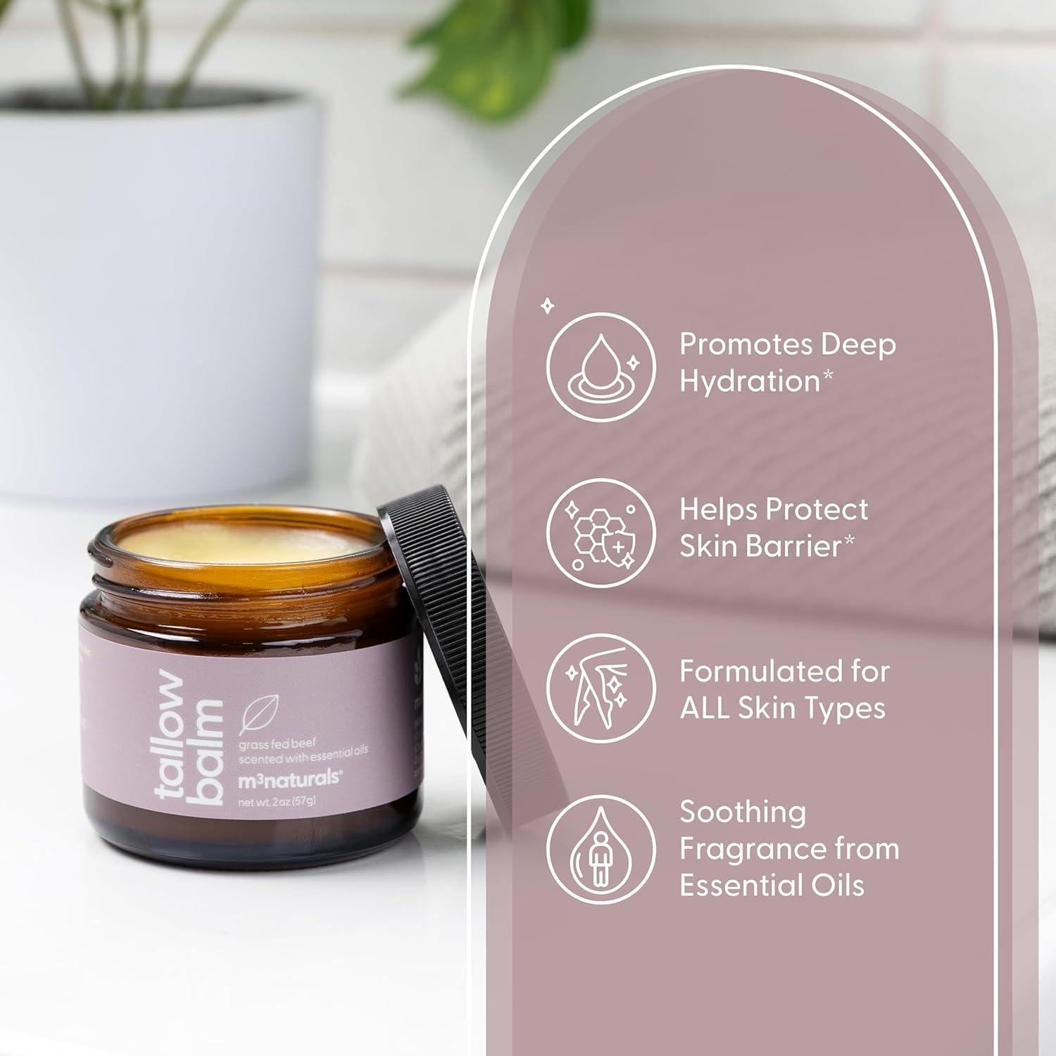 Bálsamo Hidratante M3 Naturals 57g Grasa de Res con Miel