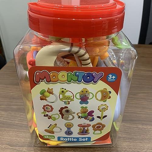 Sonajeros y Mordedores MOONTOY 12 Piezas Bebés 0-12 Meses