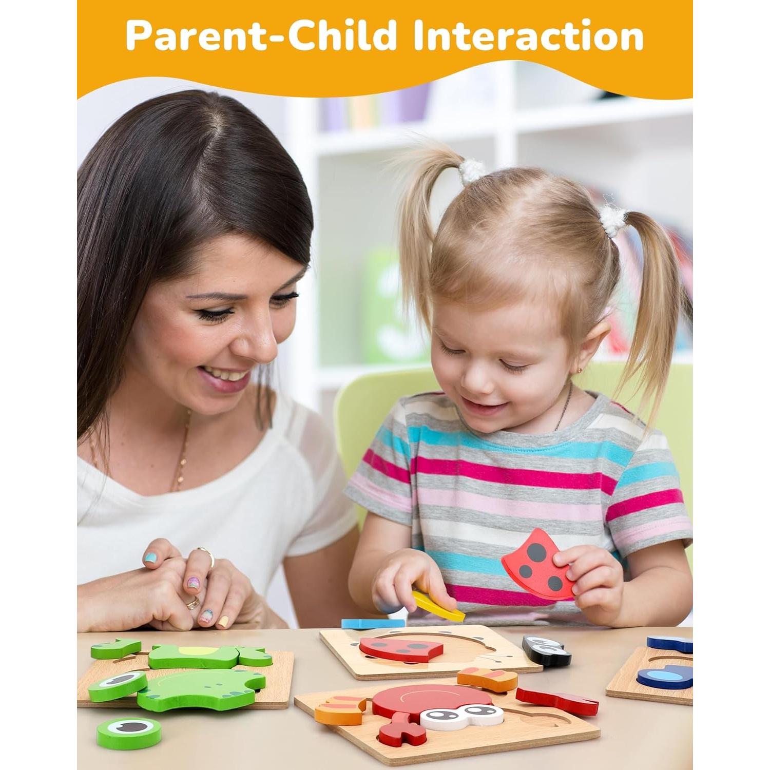 Rompecabezas de Madera TOY Life 8 Piezas para Niños 2-4 Años