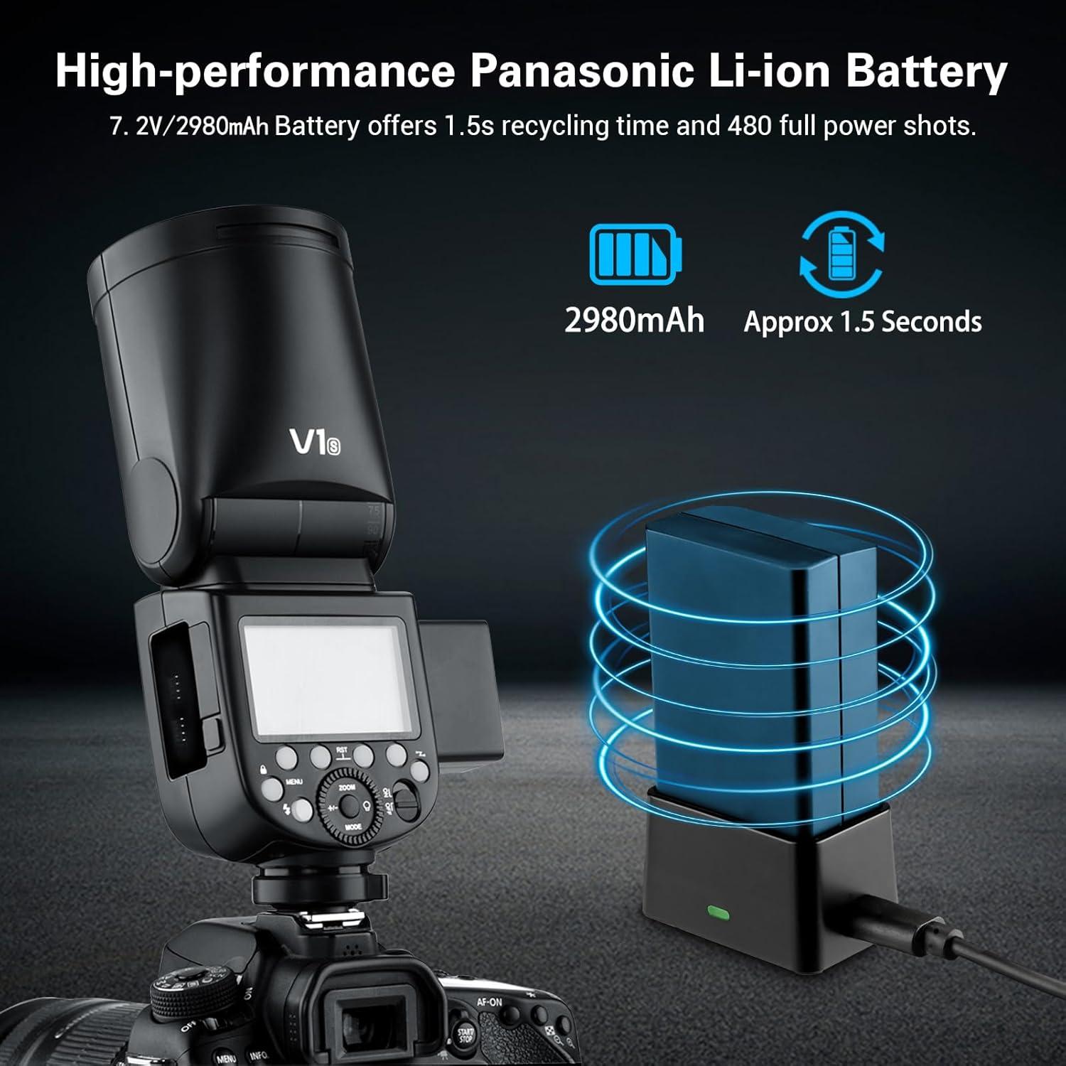 Flash Godox V1S para Sony, 76Ws, TTL, HSS 1/8000s