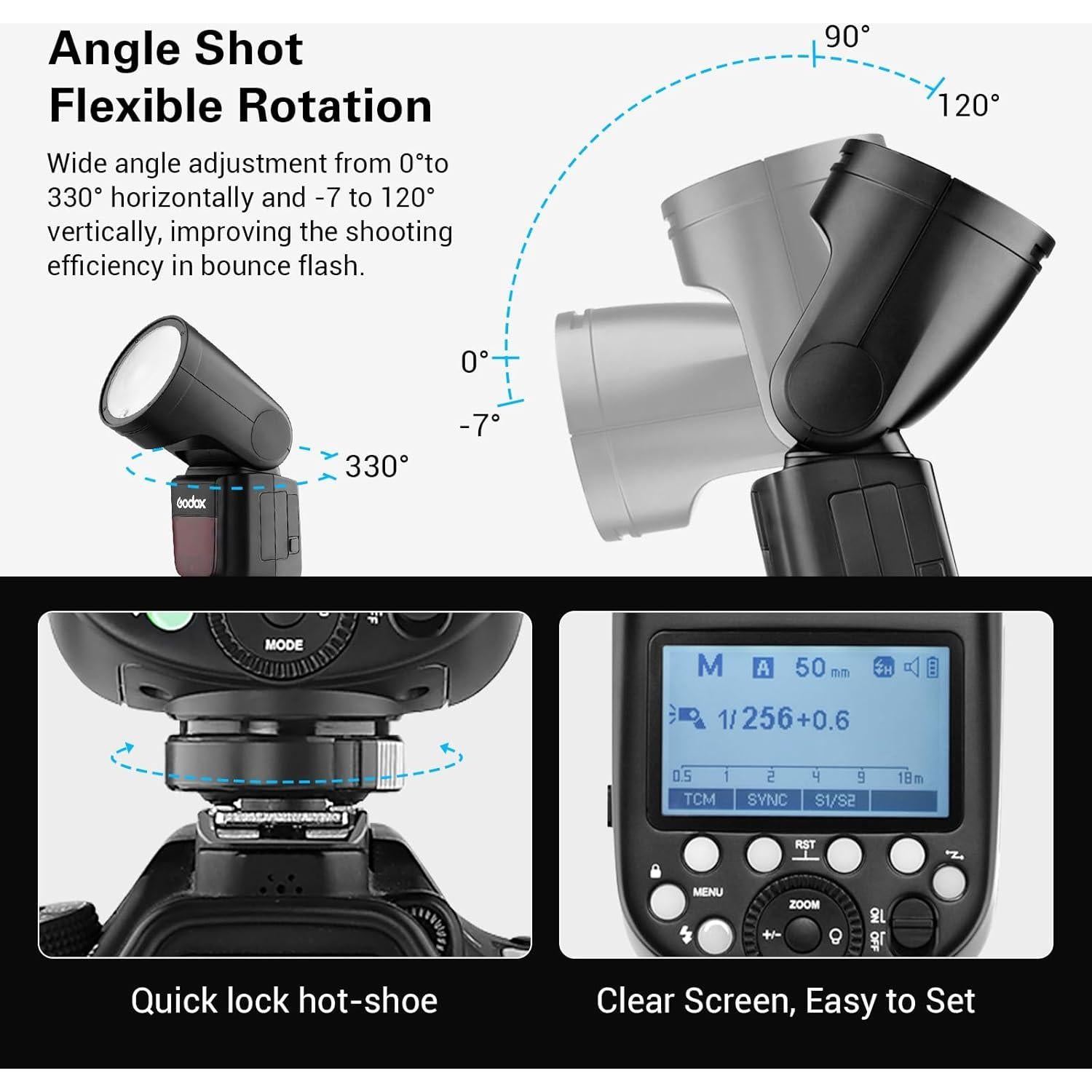 Flash Godox V1S para Sony, 76Ws, TTL, HSS 1/8000s