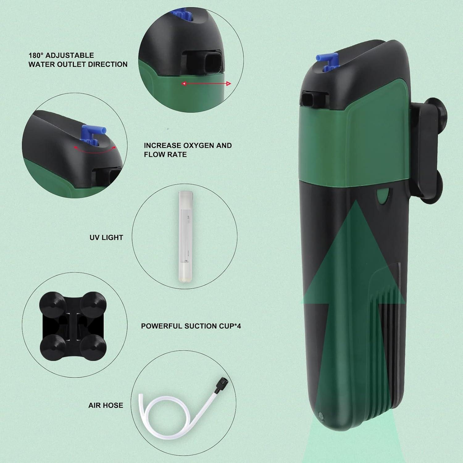 Bomba de Filtro de Acuario FREESEA 5W 500 L/h 4 en 1