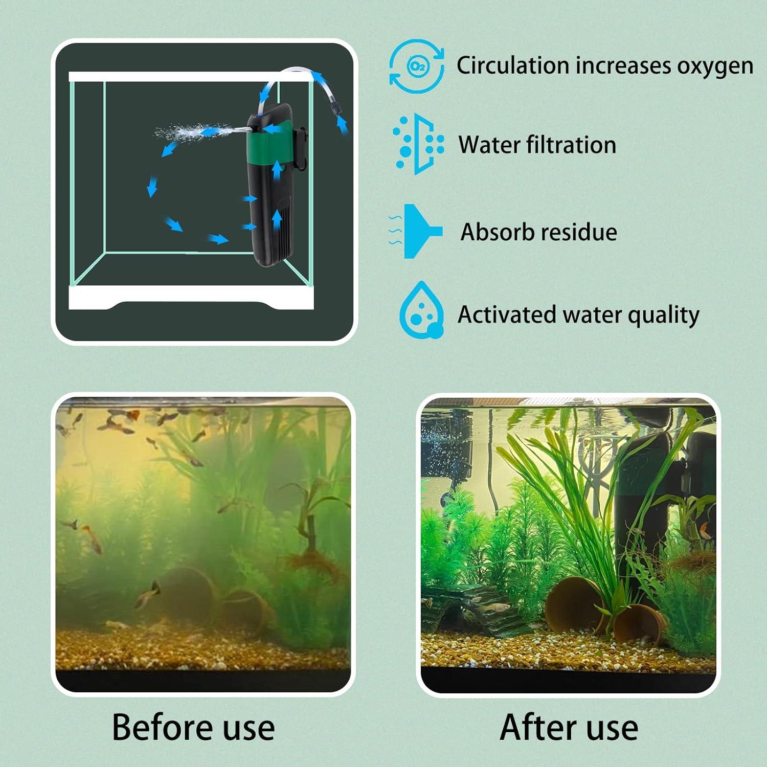 Bomba de Filtro de Acuario FREESEA 5W 500 L/h 4 en 1