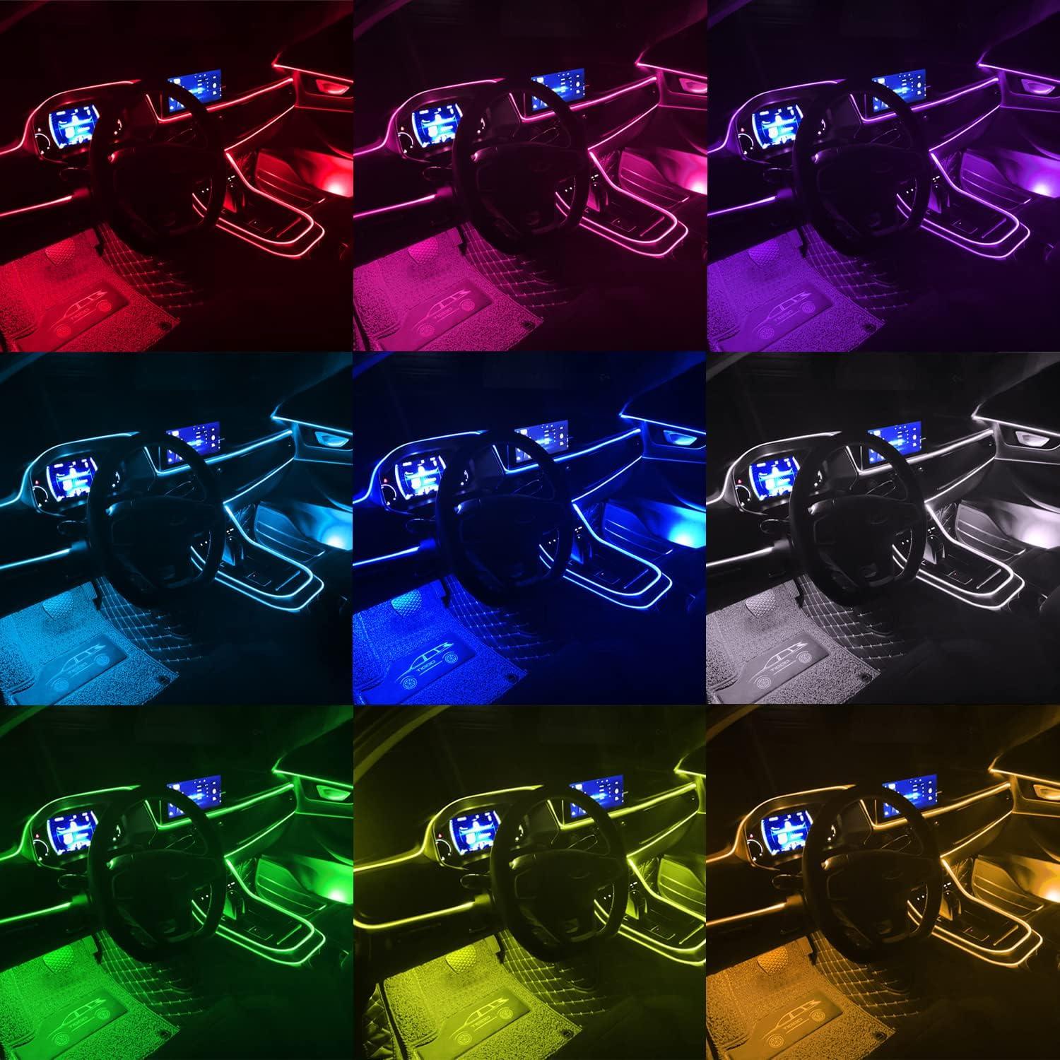 Luces LED Jushope para coche 5 en 1 RGB 600 cm control remoto