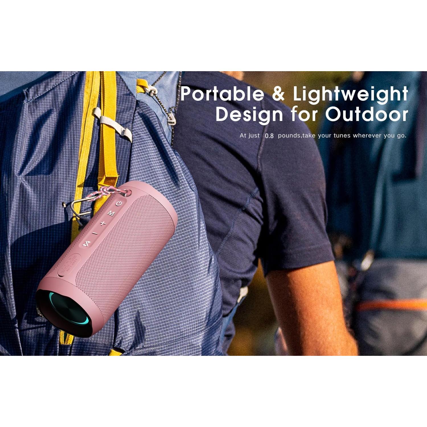 Altavoz Bluetooth EDUPLINK IPX7 Rosa Portátil Impermeable