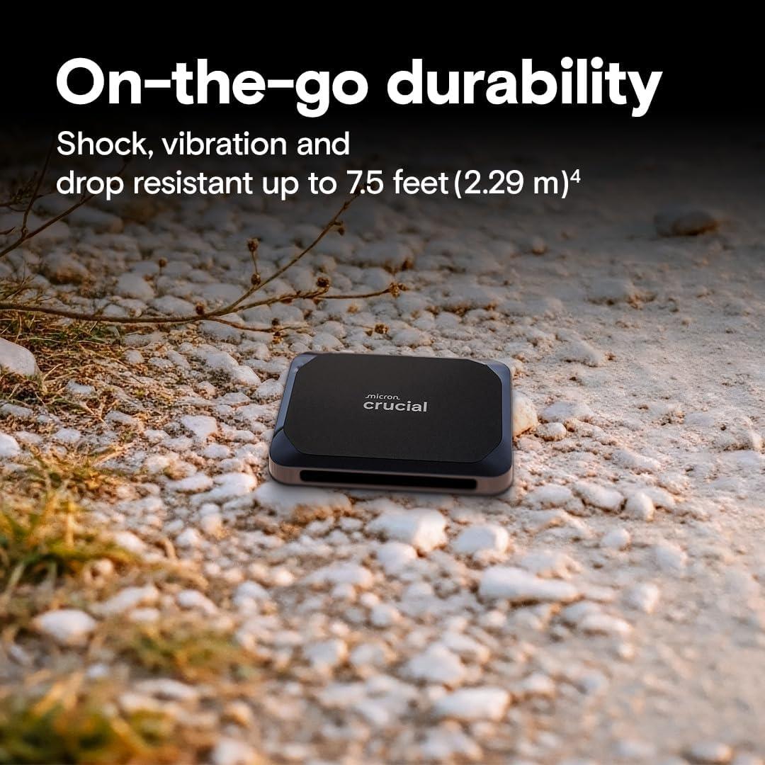 Crucial X9 1TB SSD Portátil USB-C, 1050MB/s, Resistente